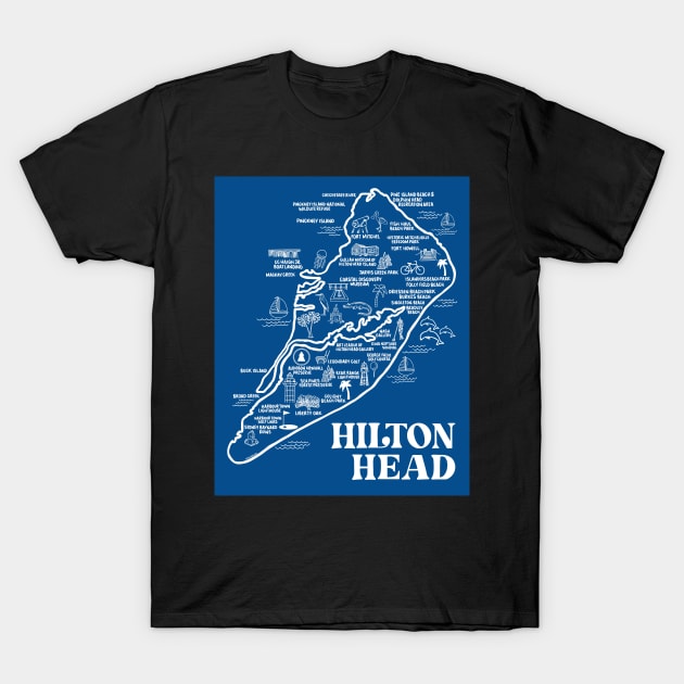 Hilton Head Map T-Shirt by fiberandgloss